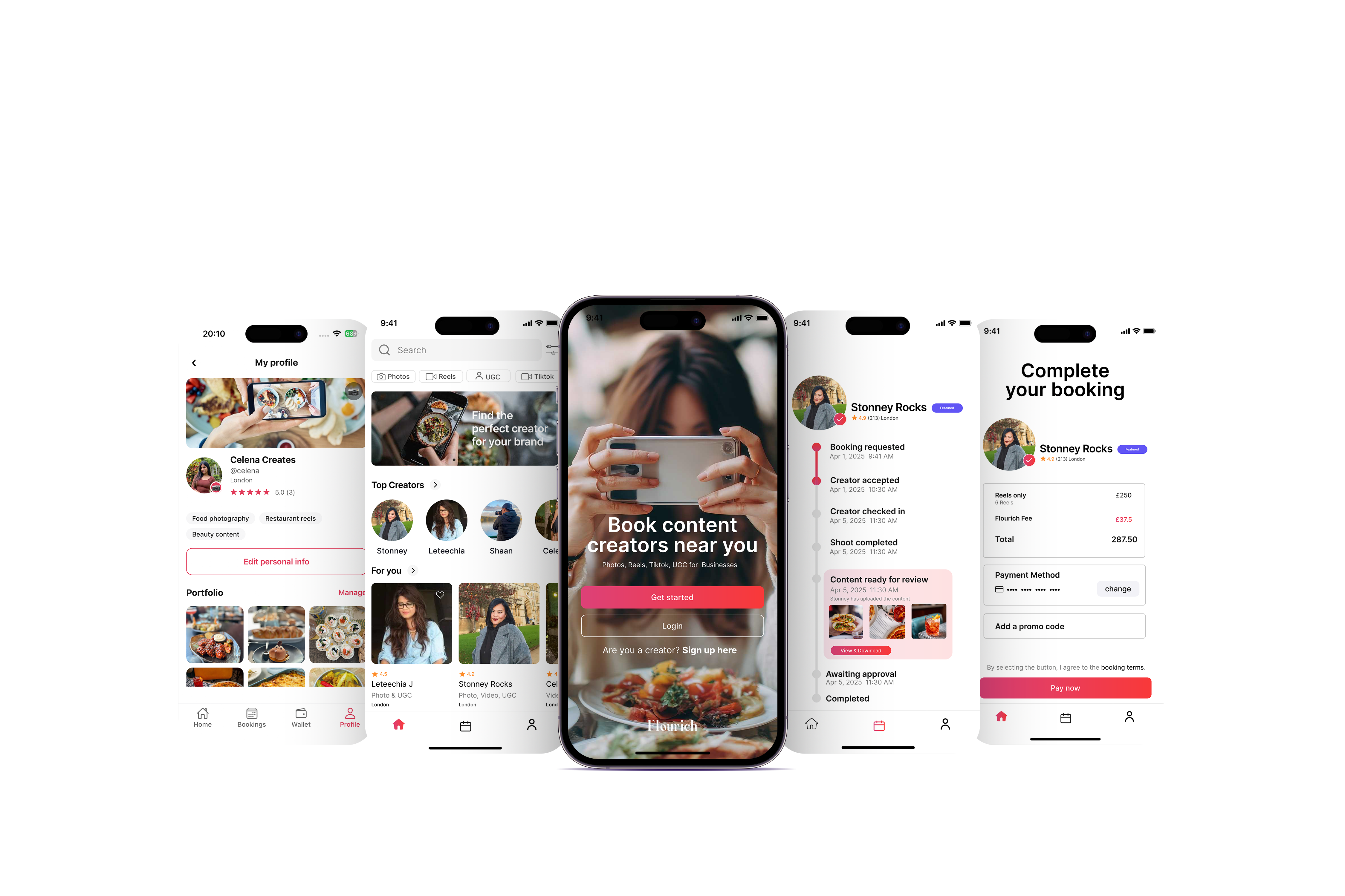 Flourich app screens
